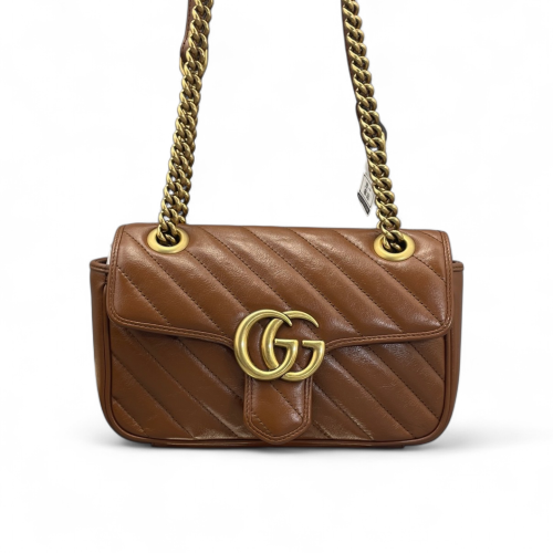 Gucci Matelasse Mini GG Marmont Calfskin Tan