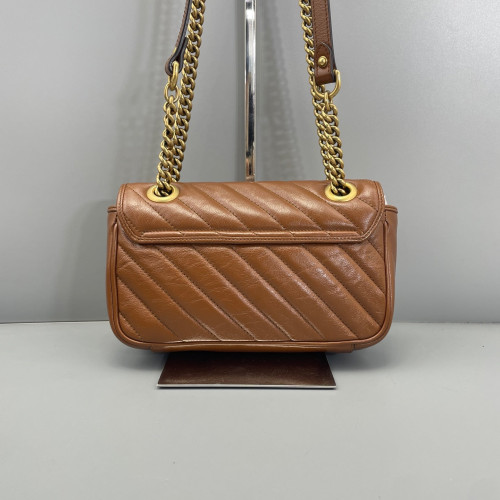 Gucci Matelasse Mini GG Marmont Calfskin Tan