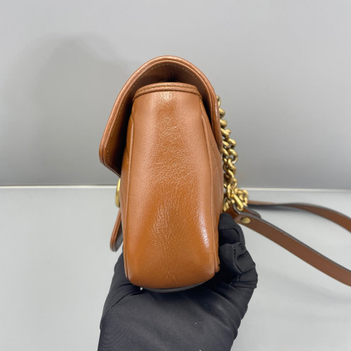 Gucci Matelasse Mini GG Marmont Calfskin Tan