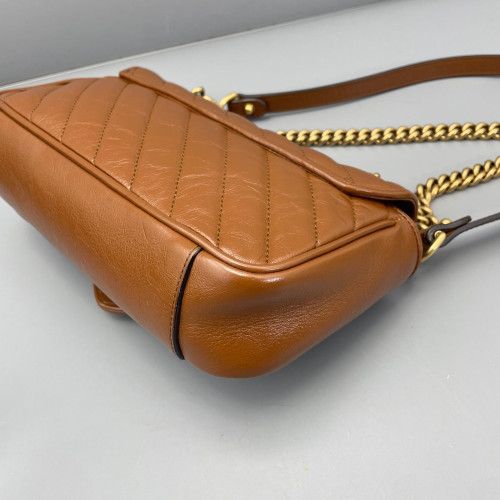Gucci Matelasse Mini GG Marmont Calfskin Tan