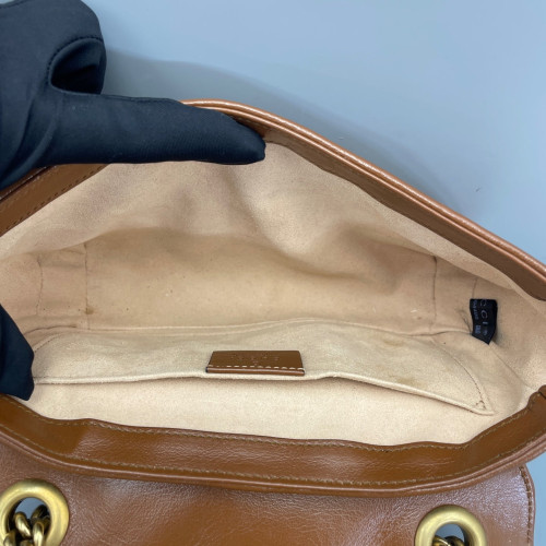 Gucci Matelasse Mini GG Marmont Calfskin Tan