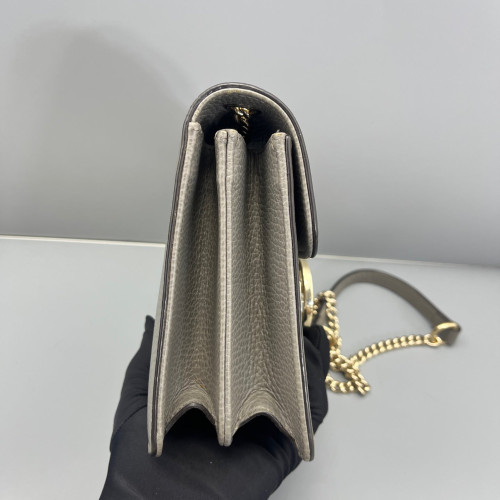 Gucci Small Interlocking G Shoulder Bag Grained Calfskin Grey Gucci Small Interlocking G Shoulder Bag Grained Calfskin Grey