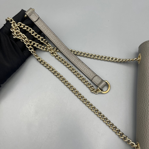 Gucci Small Interlocking G Shoulder Bag Grained Calfskin Grey Gucci Small Interlocking G Shoulder Bag Grained Calfskin Grey