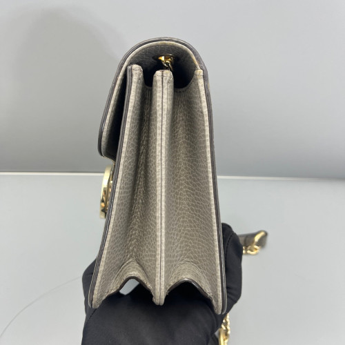 Gucci Small Interlocking G Shoulder Bag Grained Calfskin Grey Gucci Small Interlocking G Shoulder Bag Grained Calfskin Grey