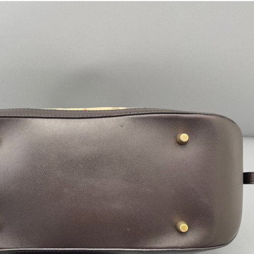 Burberry Dome Haymarket Check Calfskin Beige Brown Black