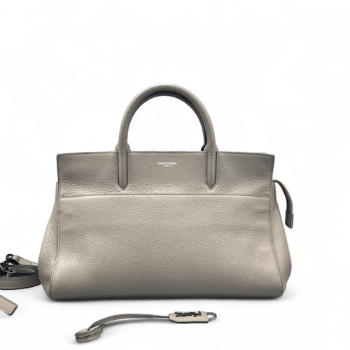 Yves Saint Laurent Medium Loulou Crossbody Bag Grained Calfskin Grey