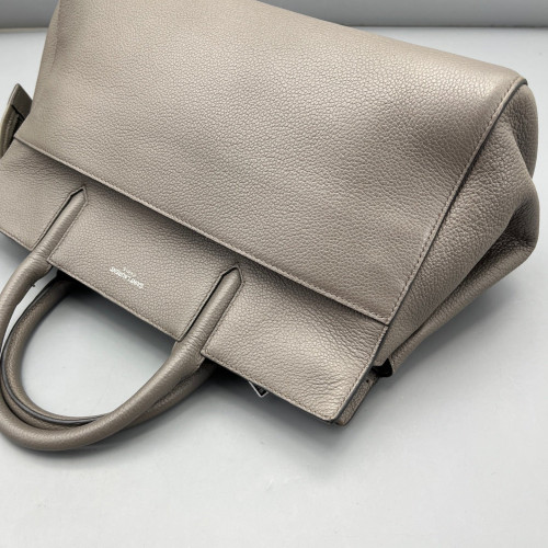 Yves Saint Laurent Medium Loulou Crossbody Bag Grained Calfskin Grey