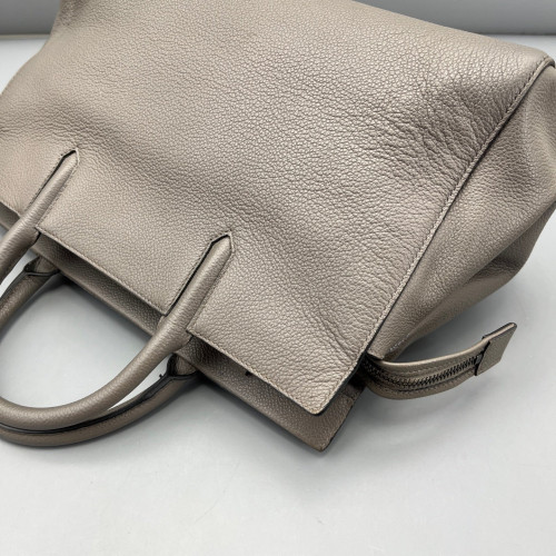 Yves Saint Laurent Medium Loulou Crossbody Bag Grained Calfskin Grey