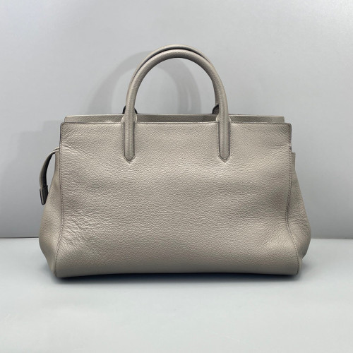 Yves Saint Laurent Medium Loulou Crossbody Bag Grained Calfskin Grey