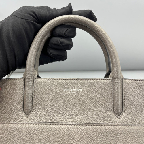 Yves Saint Laurent Medium Loulou Crossbody Bag Grained Calfskin Grey