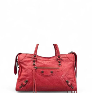 Balenciaga Small City Arena Lambskin Red