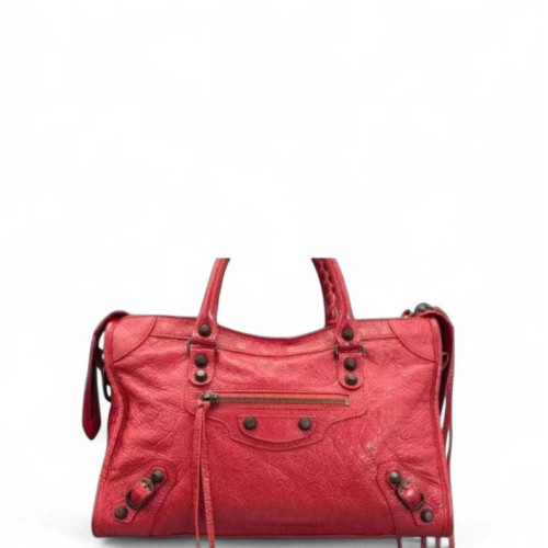 Balenciaga Small City Arena Lambskin Red