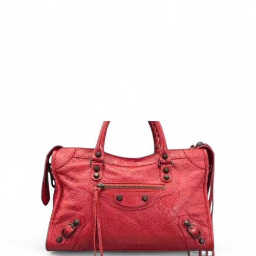 Balenciaga Small City Arena Lambskin Red