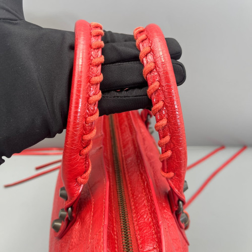 Balenciaga Small City Arena Lambskin Red