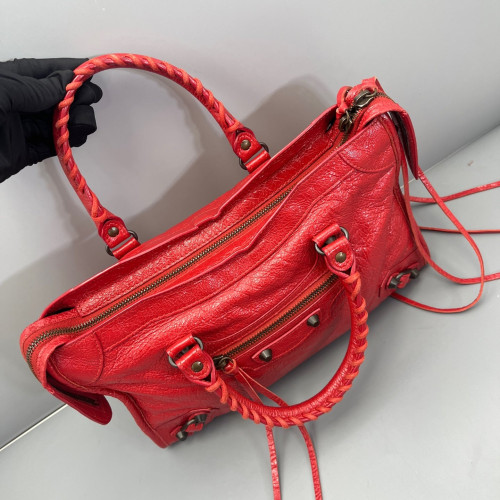 Balenciaga Small City Arena Lambskin Red