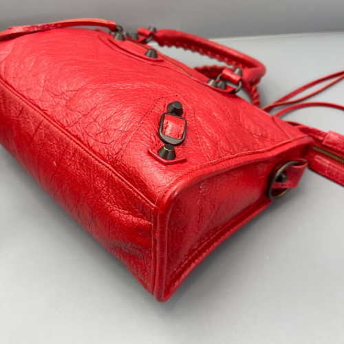 Balenciaga Small City Arena Lambskin Red