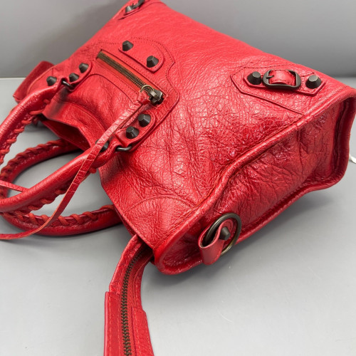 Balenciaga Small City Arena Lambskin Red