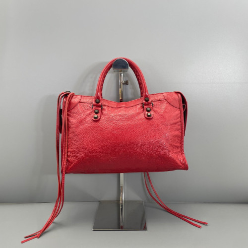Balenciaga Small City Arena Lambskin Red