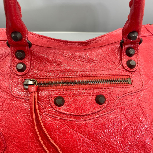 Balenciaga Small City Arena Lambskin Red
