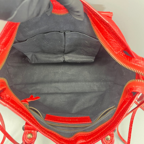 Balenciaga Small City Arena Lambskin Red