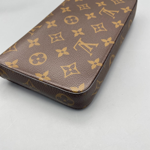 Louis Vuitton Pochette Felicie Chain Wallet Monogram Brown Red
