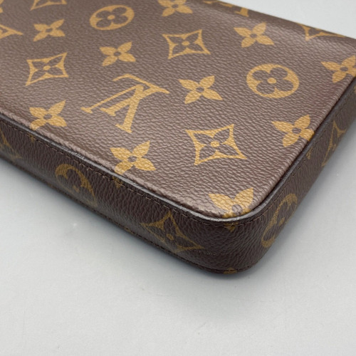 Louis Vuitton Pochette Felicie Chain Wallet Monogram Brown Red