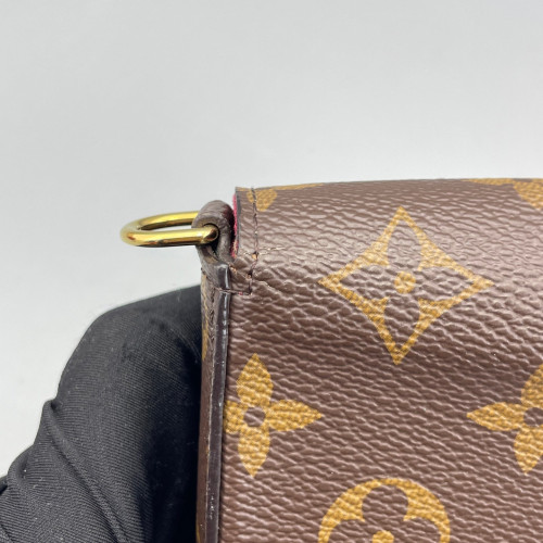 Louis Vuitton Pochette Felicie Chain Wallet Monogram Brown Red