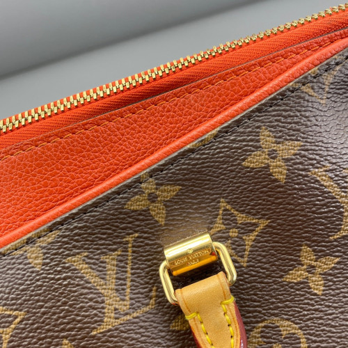 Louis Vuitton Pallas Monogram Brown Red Orange