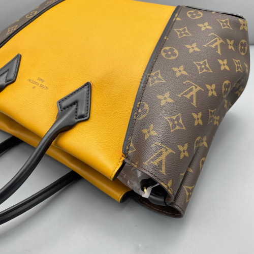 Louis Vuitton Tote Bag Monogram Brown Yellow Black