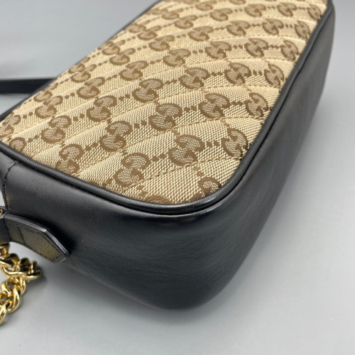 Gucci Camera Case GG Supreme Monogram Brown Black