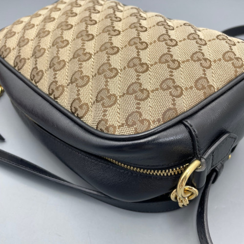 Gucci Camera Case GG Supreme Monogram Brown Black