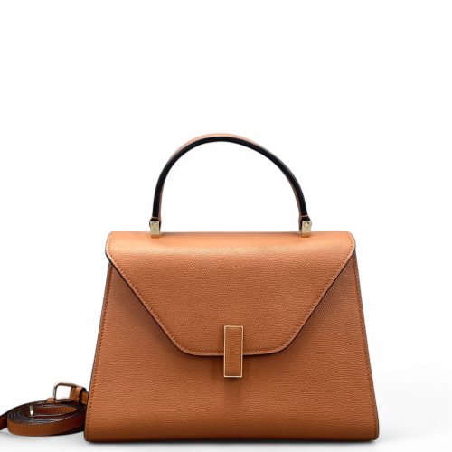Valextra Two-Way Bag Grained Calfskin Tan