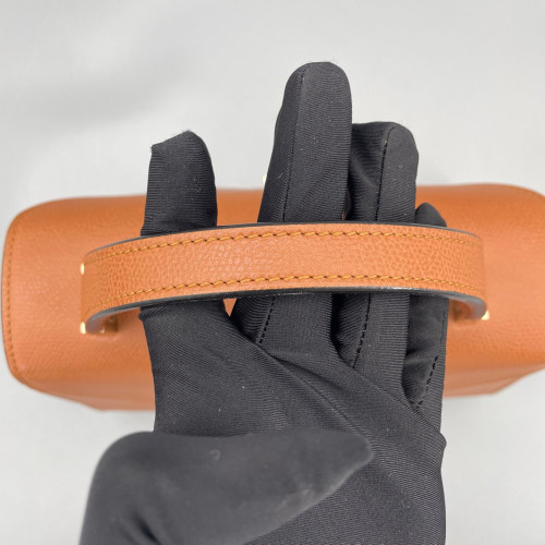 Valextra Two-Way Bag Grained Calfskin Tan
