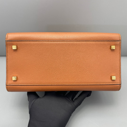 Valextra Two-Way Bag Grained Calfskin Tan