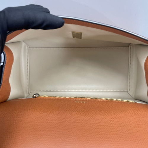 Valextra Two-Way Bag Grained Calfskin Tan