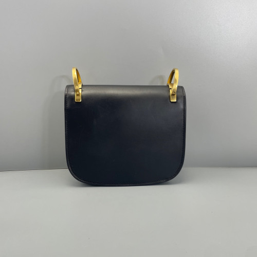 Prada Saddle Bag Calfskin Black Red