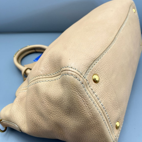 Prada Tote Bag Grained Calfskin Natural Tan