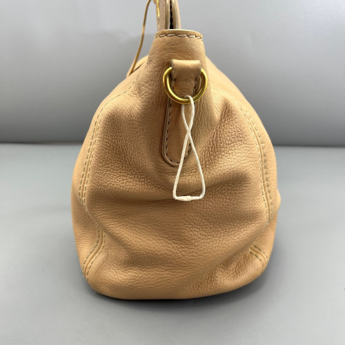 Prada Tote Bag Grained Calfskin Natural Tan