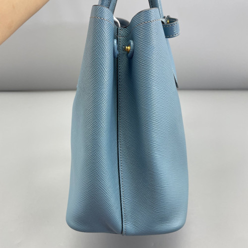 Prada Medium Double Bag Saffiano Calfskin Light Blue