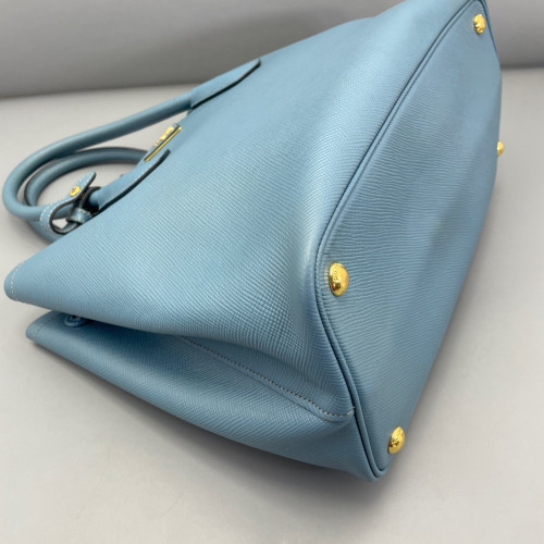 Prada Medium Double Bag Saffiano Calfskin Light Blue