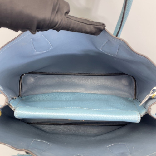 Prada Medium Double Bag Saffiano Calfskin Light Blue