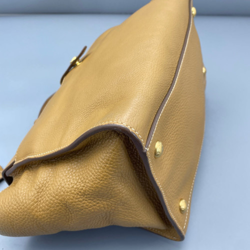 Prada Tote Bag Grained Calfskin Tan