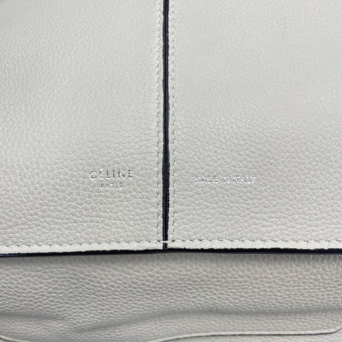 Celine Handbag Grained Calfskin White