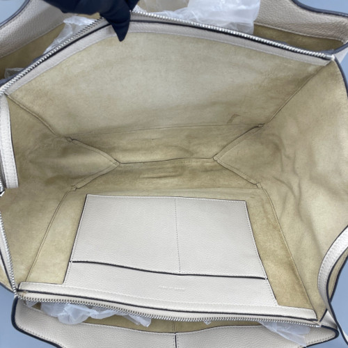 Celine Handbag Grained Calfskin White