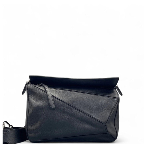 Loewe Medium Puzzle Anagram Debossed Calfskin Black