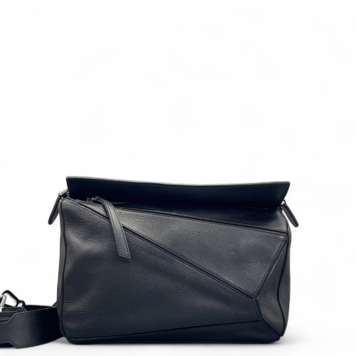 Loewe Medium Puzzle Anagram Debossed Calfskin Black