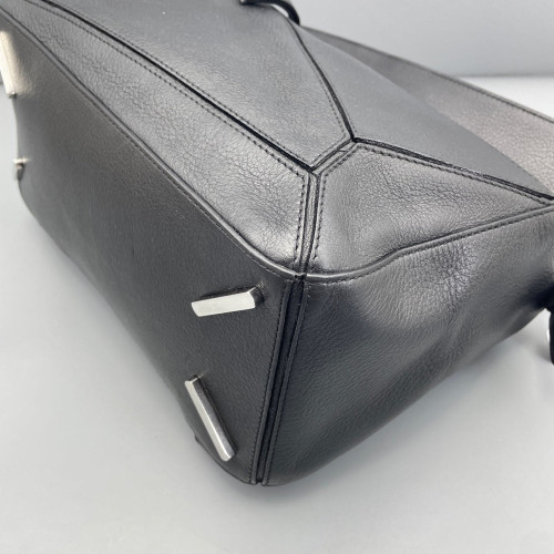 Loewe Medium Puzzle Anagram Debossed Calfskin Black