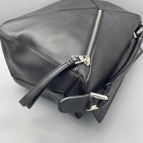 Loewe Medium Puzzle Anagram Debossed Calfskin Black