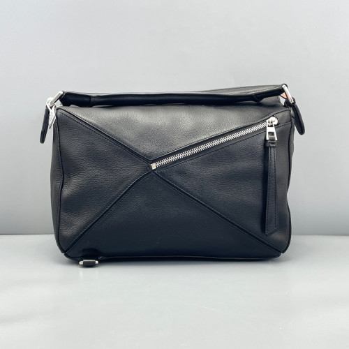Loewe Medium Puzzle Anagram Debossed Calfskin Black