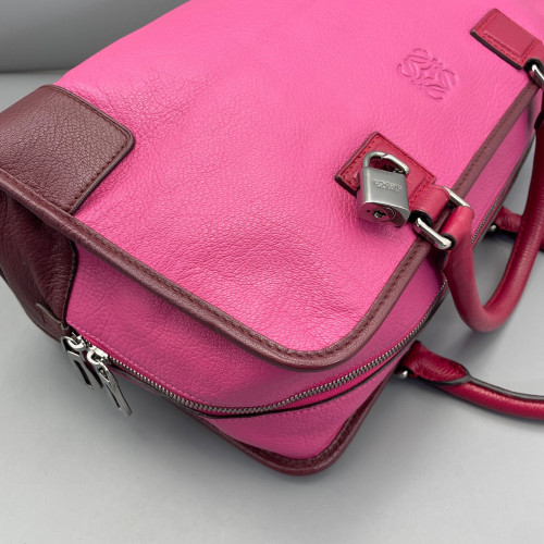 Loewe Amazona 36 Grained Calfskin Rose Burgundy Red Loewe Amazona 36 Grained Calfskin Rose Burgundy Red